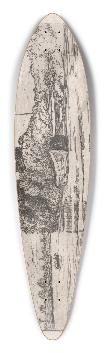 Otto Henry Bacher - Danube at Walhalla 39.3 inch art pintail longboard deck