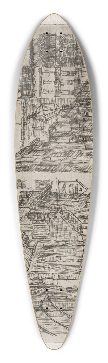 Otto Henry Bacher - The Square 39.3 inch art pintail longboard deck