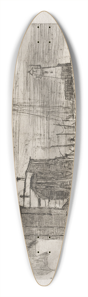 Otto Henry Bacher - West Pier 39.3 inch art pintail longboard deck