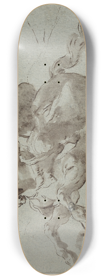 Giovanni Battista Trotti - Marcus Curtius kaster sig med sin hest i klften 8.25 inch art skate deck