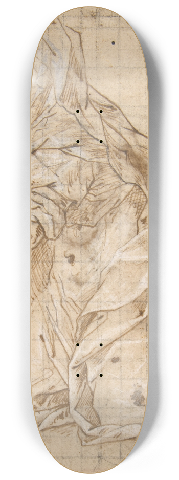 Giovanni Battista Trotti - Woman Kneeling Facing Left 8.25 inch art skate deck