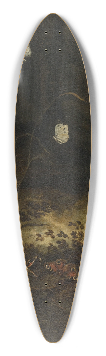 Otto Marseus van Schrieck - Forest Floor with a Snake, Lizards, Butterflies and other Insects 39.3 inch art pintail longboard deck