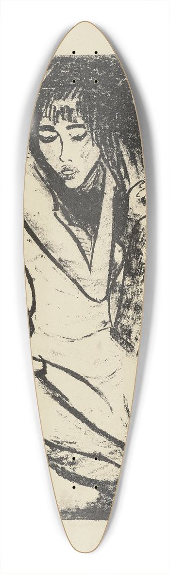 Otto Mueller - Mdchen auf der Liege II 39.3 inch art pintail longboard deck