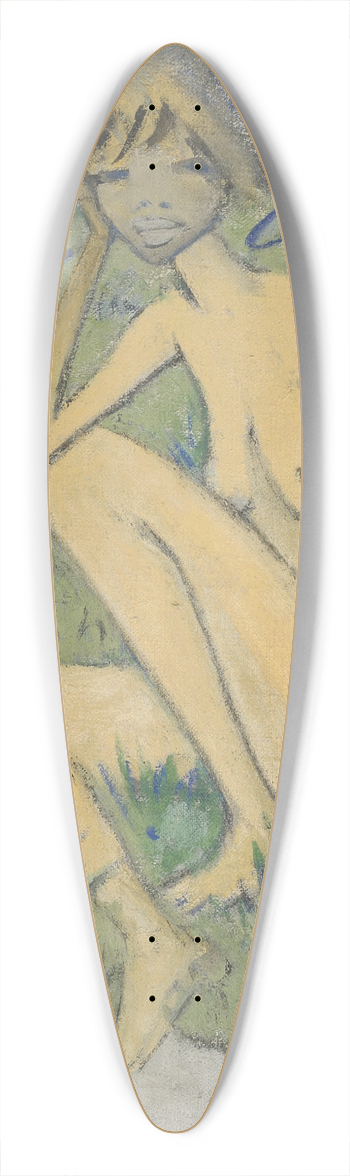 Otto Mueller - Sitzender Akt in Landschaft 39.3 inch art pintail longboard deck