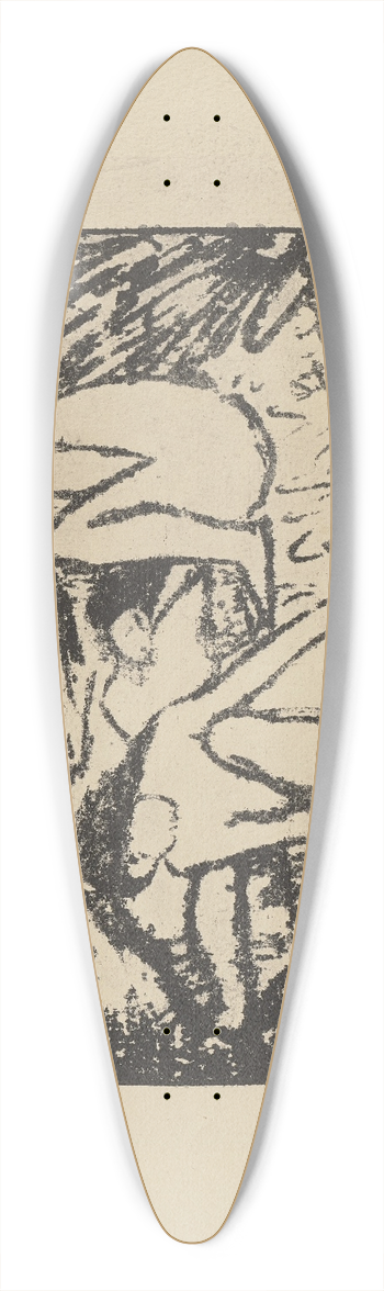 Otto Mueller - Zwei sitzende Mdchen vor liegender Figur 39.3 inch art pintail longboard deck