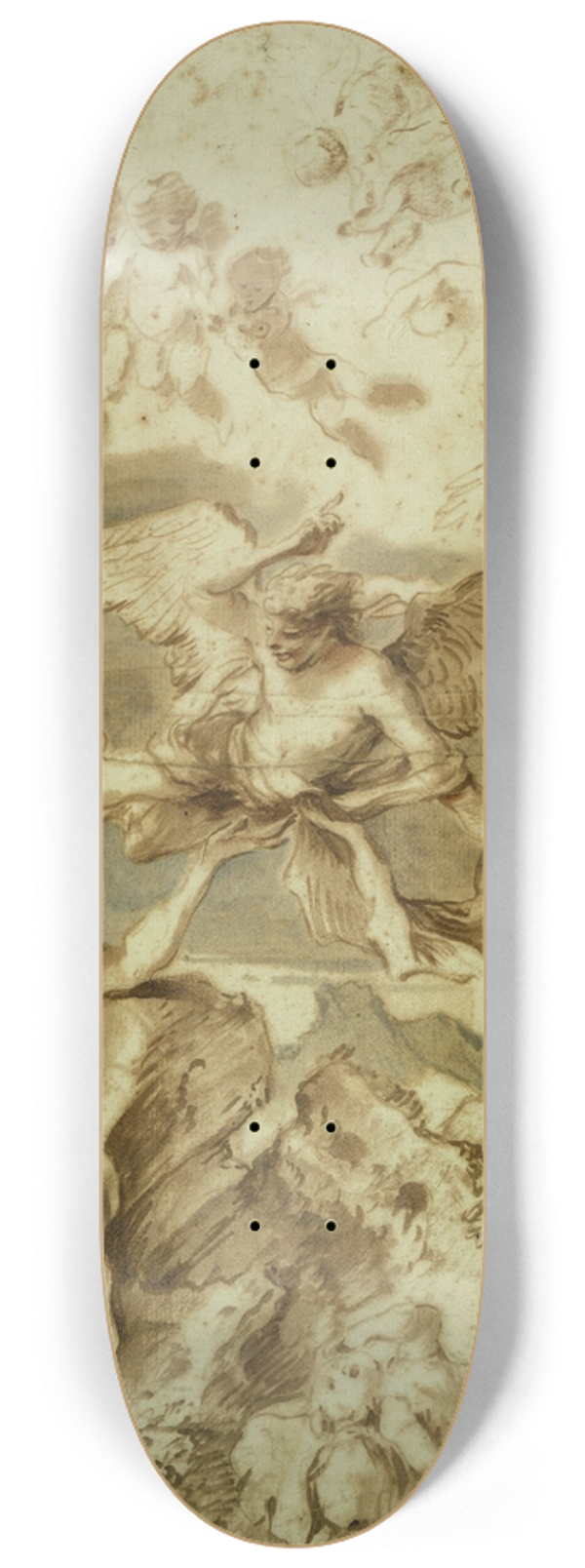 Giovanni Benedetto Castiglione - Hagar and Ishmael in the wilderness 8.25 inch art skate deck