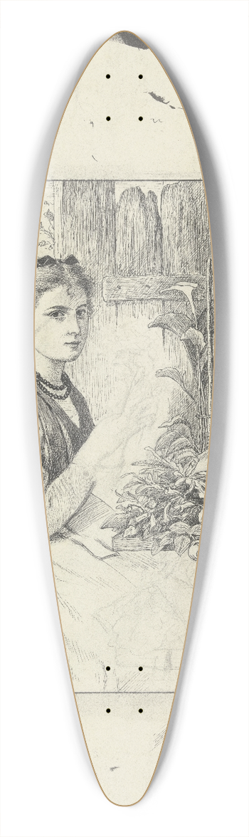 Otto Scholderer - Flower arranger 39.3 inch art pintail longboard deck