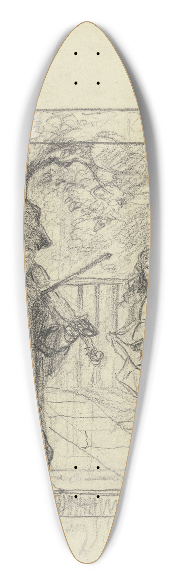 Otto Scholderer - Geiger mit tanzendem Mdchen 39.3 inch art pintail longboard deck