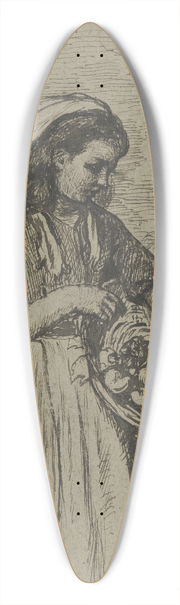 Otto Scholderer - Girl with a fruit basket 39.3 inch art pintail longboard deck