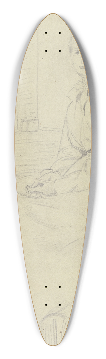 Otto Scholderer - Luise Scholderer am Tisch sitzend 39.3 inch art pintail longboard deck