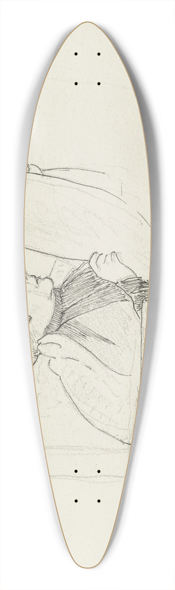 Otto Scholderer - Luise Scholderer, Zeitung lesend 39.3 inch art pintail longboard deck