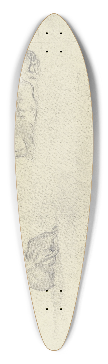 Otto Scholderer - Resting cows 39.3 inch art pintail longboard deck