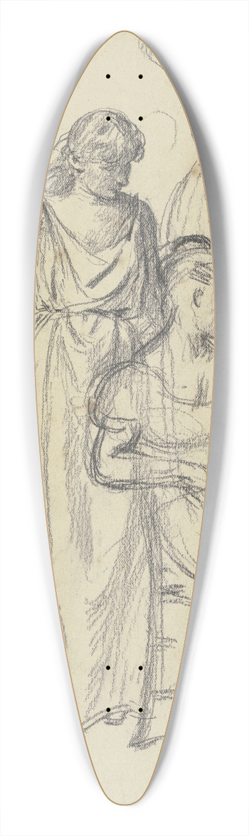 Otto Scholderer - Sitzende und Stehende aus der Vorbereitung zum Kostmball 39.3 inch art pintail longboard deck