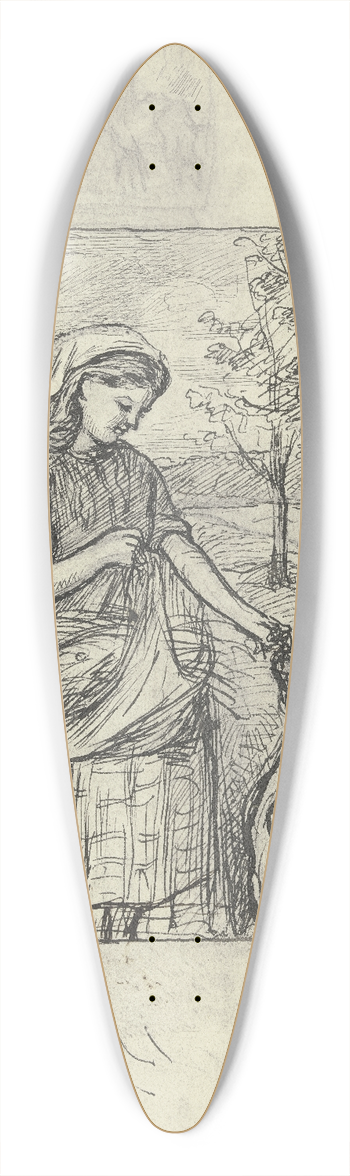 Otto Scholderer - Stehendes Mdchen, eine Ziege ftternd 39.3 inch art pintail longboard deck