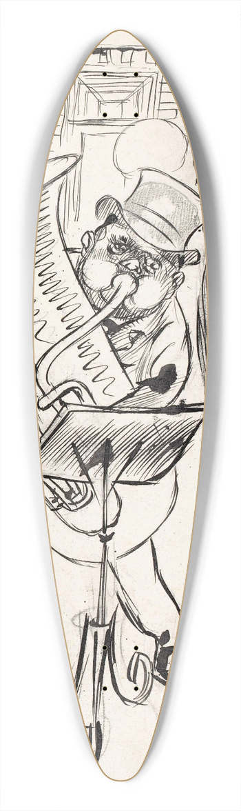 Patricq Kroon - Drie muzikanten 39.3 inch art pintail longboard deck