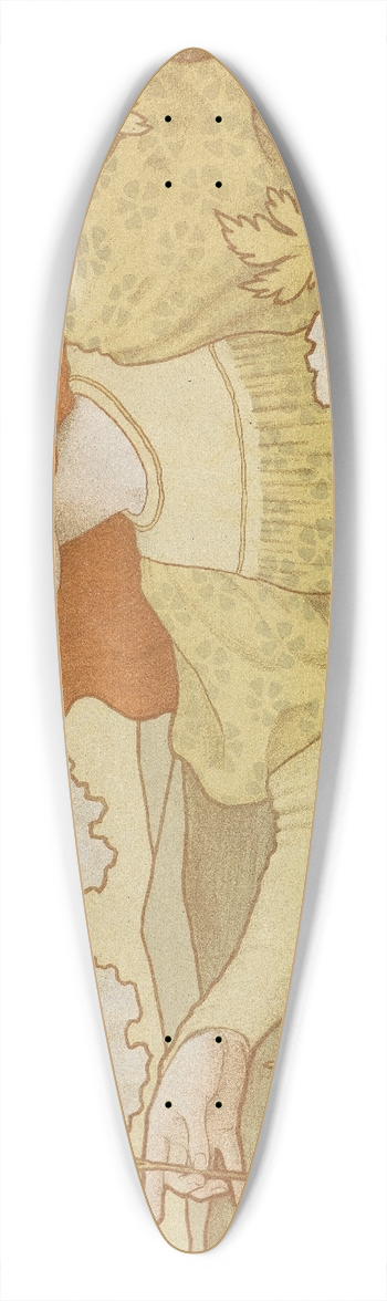 Paul Berthon - Snowballs 39.3 inch art pintail longboard deck