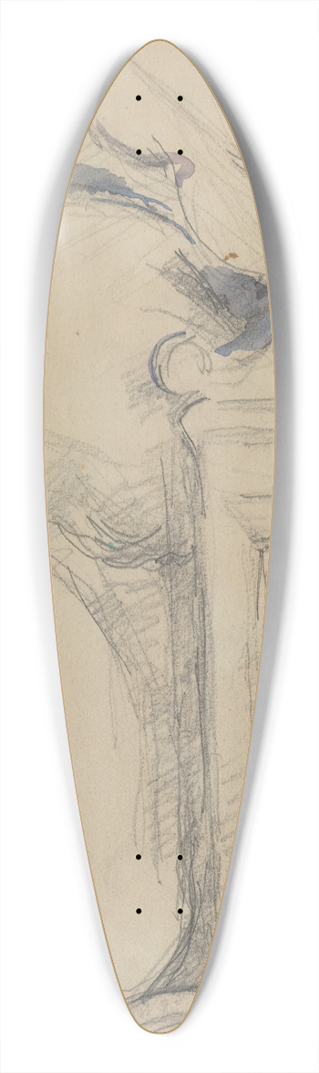 Paul Czanne - Bedpost (verso) 39.3 inch art pintail longboard deck