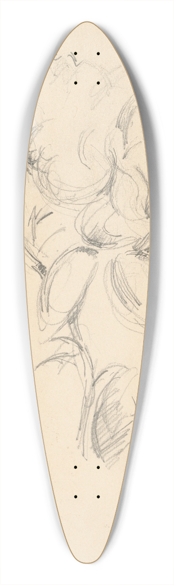 Paul Czanne - Peonies 39.3 inch art pintail longboard deck