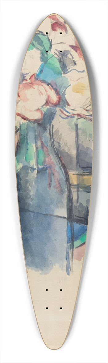 Paul Czanne - Roses in a Bottle (recto) 39.3 inch art pintail longboard deck