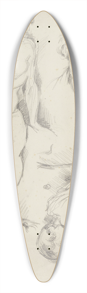 Paul Czanne - Studies of Three Figures, Including a Self-portrait 39.3 inch art pintail longboard deck
