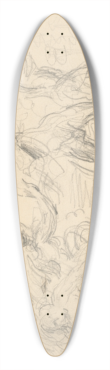 Paul Czanne - Study for The Judgement of Paris or The Amorous Shepherd 39.3 inch art pintail longboard deck