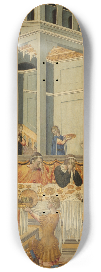 Giovanni di Paolo - The Head of Saint John the Baptist Brought before Herod 8.25 inch art skate deck