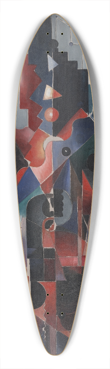 Paul Gaulois - Construction inBlue 39.3 inch art pintail longboard deck