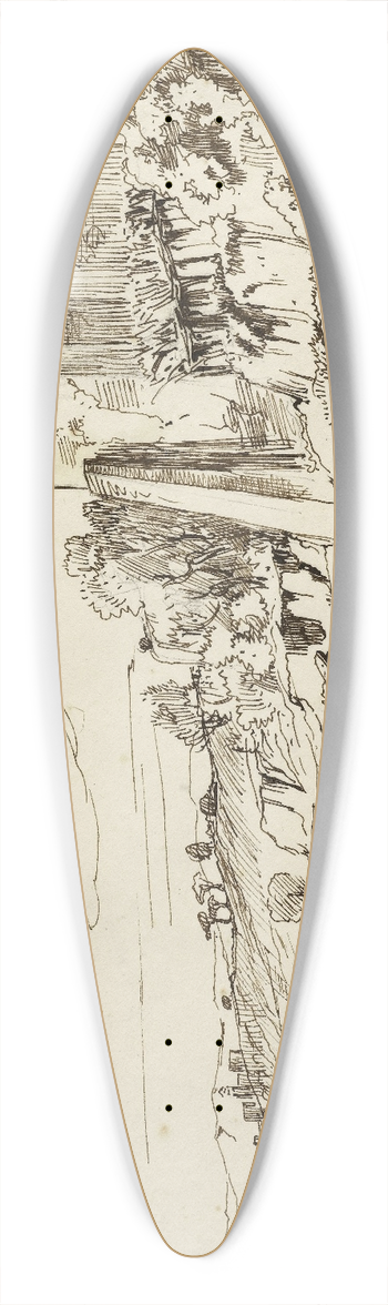Paul Huet - Campagne romaine 39.3 inch art pintail longboard deck