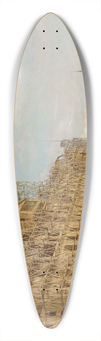 Paul-Joseph-Victor Dargaud - Lhtel de Ville en Reconstruction 39.3 inch art pintail longboard deck