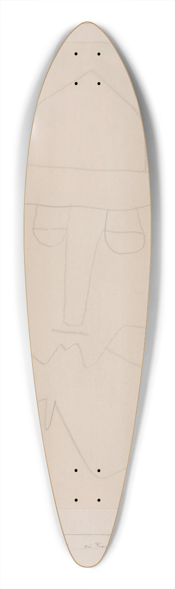 Paul Klee - A Pious One. 39.3 inch art pintail longboard deck