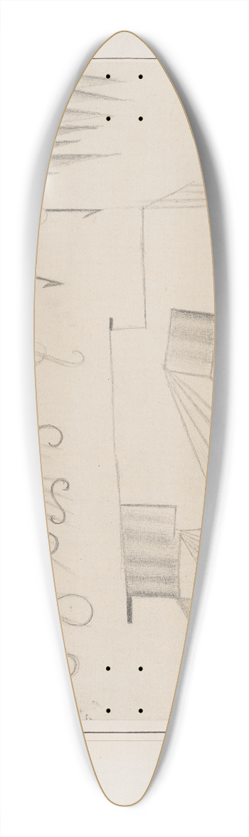 Paul Klee - Fire Wind 39.3 inch art pintail longboard deck