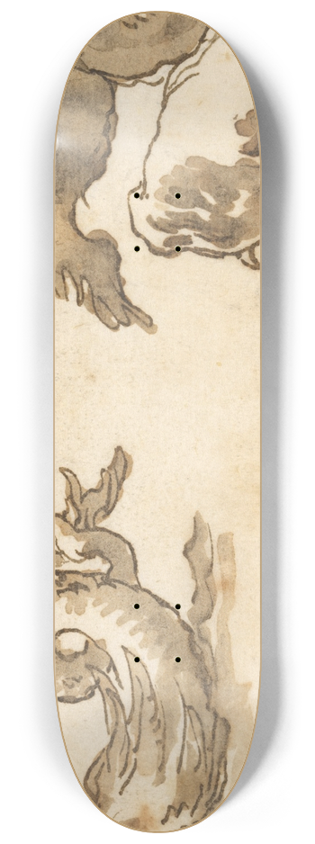 Giovanni Domenico Tiepolo - A Sea Horse and a Dolphin 8.25 inch art skate deck