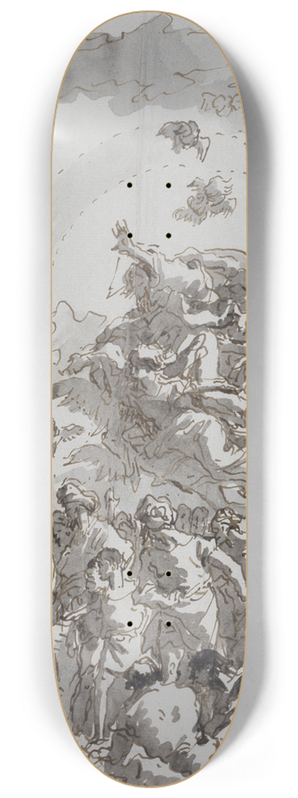 Giovanni Domenico Tiepolo - Baptism of Christ in the Jordan 8.25 inch art skate deck
