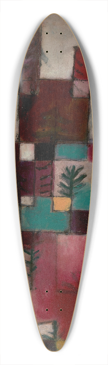 Paul Klee - Redgreen and Violet-Yellow Rhythms 39.3 inch art pintail longboard deck