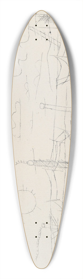 Paul Klee - Ships 39.3 inch art pintail longboard deck