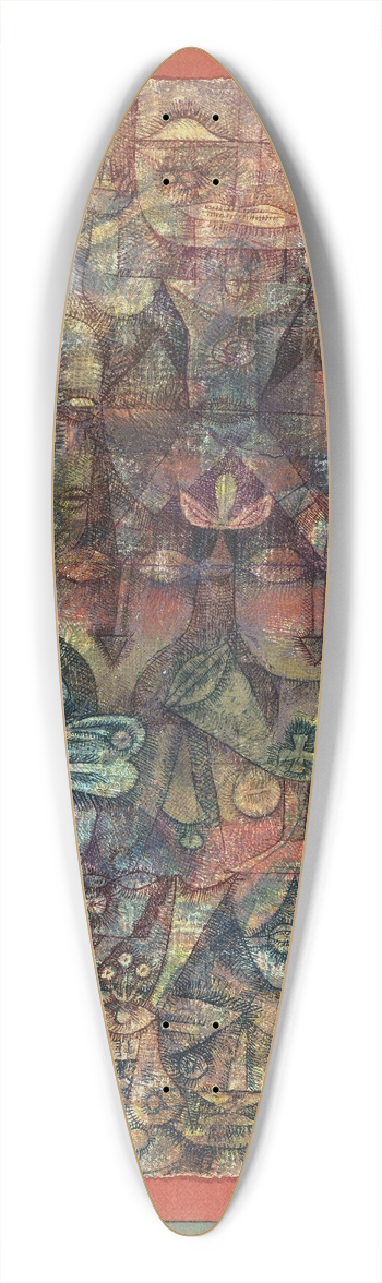 Paul Klee - Strange Garden 39.3 inch art pintail longboard deck
