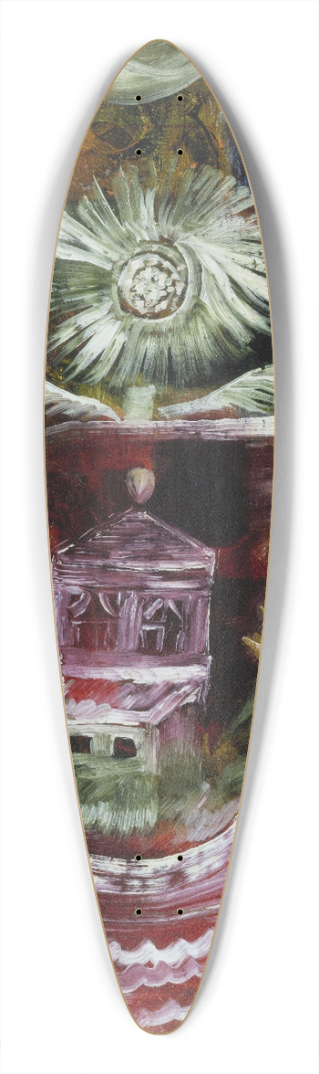 Paul Klee - The Thistle Flower House 39.3 inch art pintail longboard deck