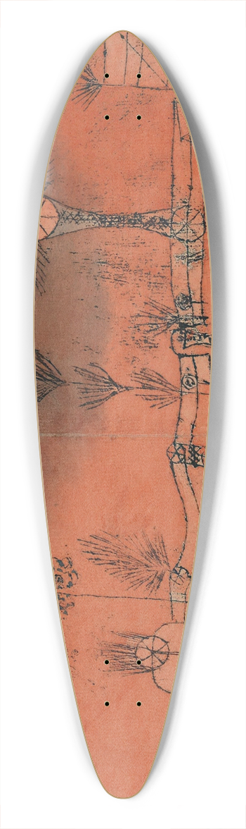 Paul Klee - Tropical Gardening 39.3 inch art pintail longboard deck