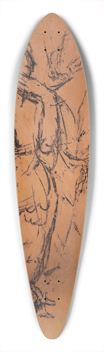 Paul Kleinschmidt - Ohne Titel (Kusshand werfende Zirkustnzerinnen) 39.3 inch art pintail longboard deck