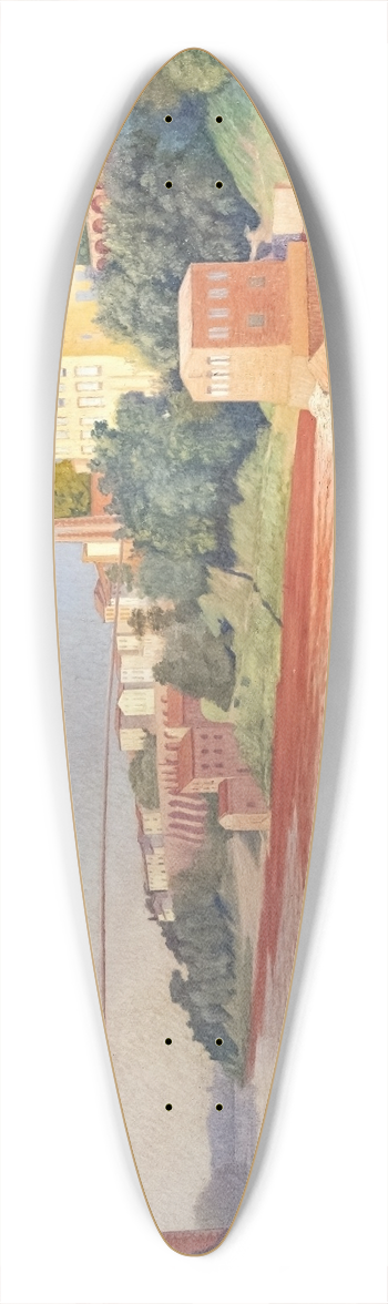 Paul Prouho - Panorama de Rabastens 39.3 inch art pintail longboard deck