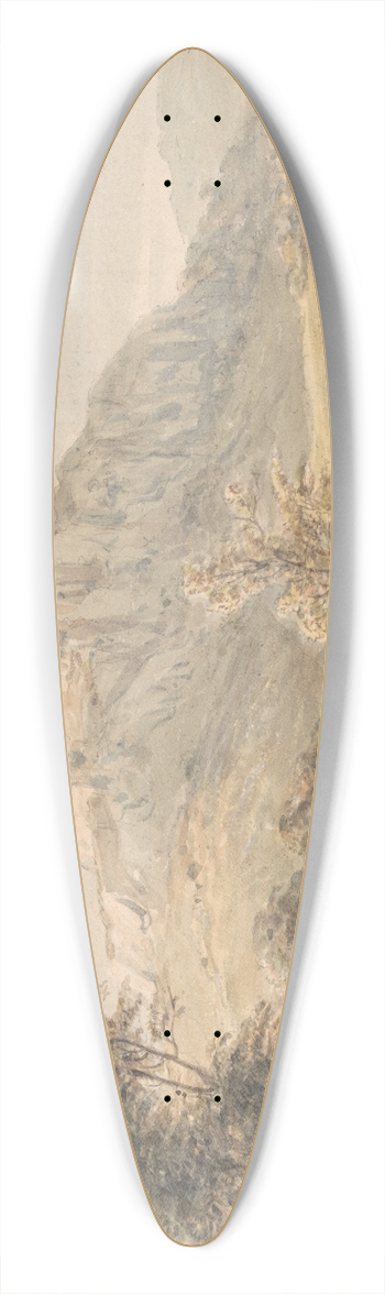 Paul Sandby - Carreg Cennen Castle 39.3 inch art pintail longboard deck