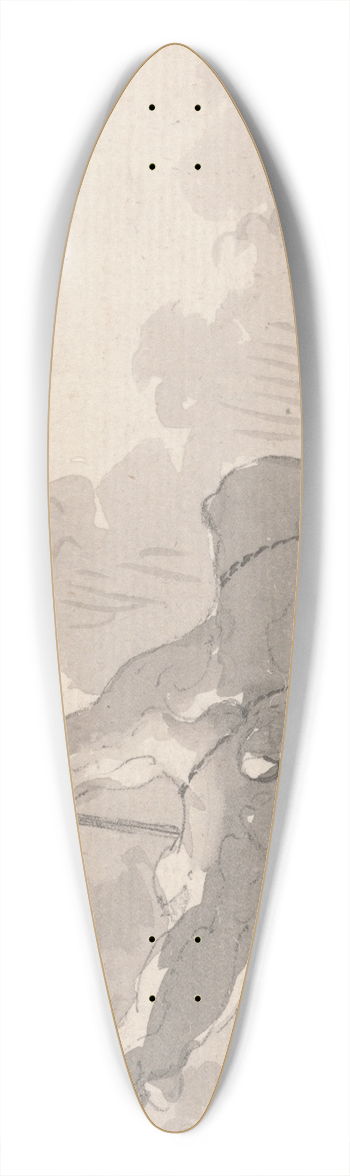 Paul Sandby - Cart Bearing a Large Tree Trunk 39.3 inch art pintail longboard deck