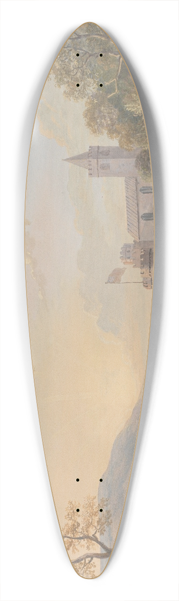 Paul Sandby - Dartmouth Castle 39.3 inch art pintail longboard deck