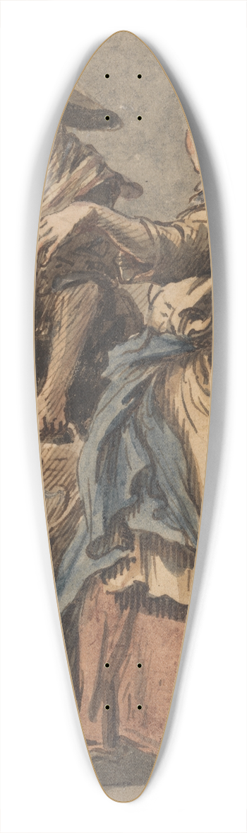 Paul Sandby - Two Women holding a Basket 39.3 inch art pintail longboard deck