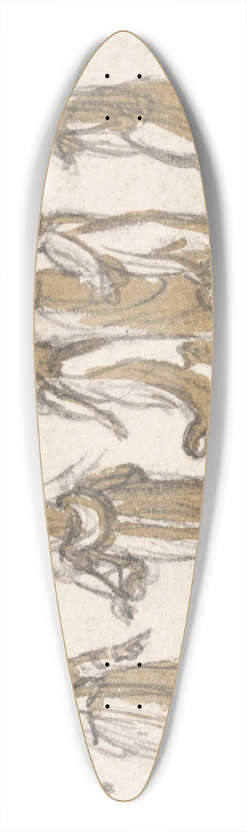 Paul Sandby - Washerwomen 39.3 inch art pintail longboard deck