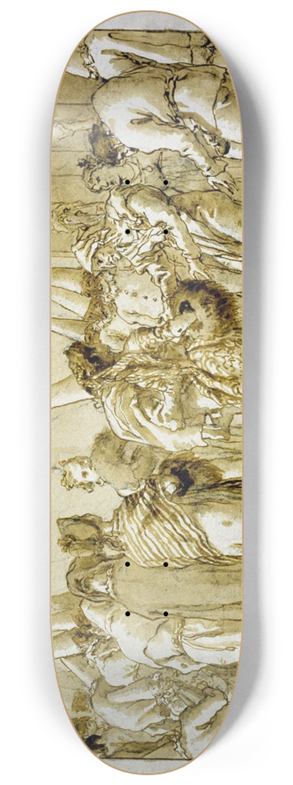 Giovanni Domenico Tiepolo - Punchinellas Father Brings Home His Bride 8.25 inch art skate deck