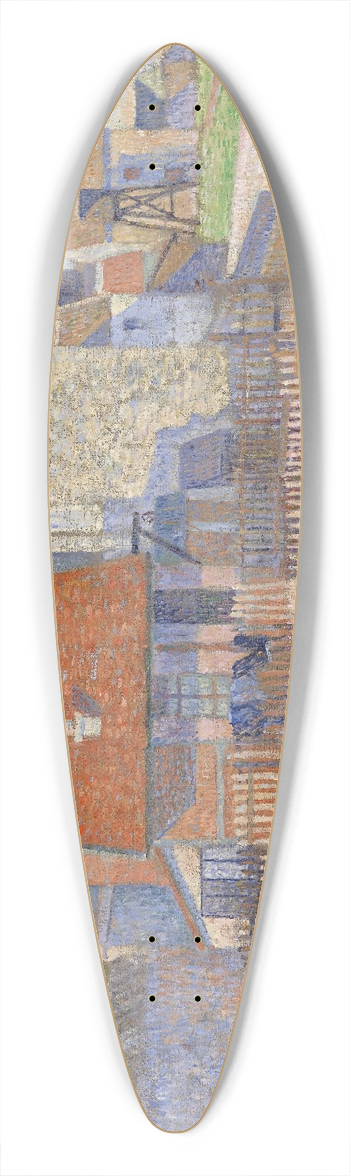 Paul Signac - Gasometers at Clichy 39.3 inch art pintail longboard deck
