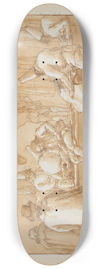 Giovanni Domenico Tiepolo - Punchinello as Tailors Assistant 8.25 inch art skate deck