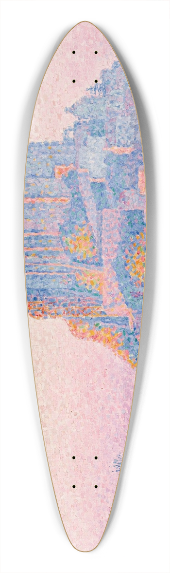 Paul Signac - Mont Saint-Michel, Setting Sun 39.3 inch art pintail longboard deck