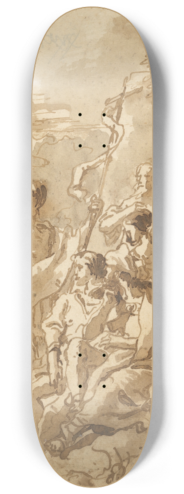 Giovanni Domenico Tiepolo - The Baptism of Christ (with a Woman Holding a Child Among the Spectators at the Right) 8.25 inch art skate deck
